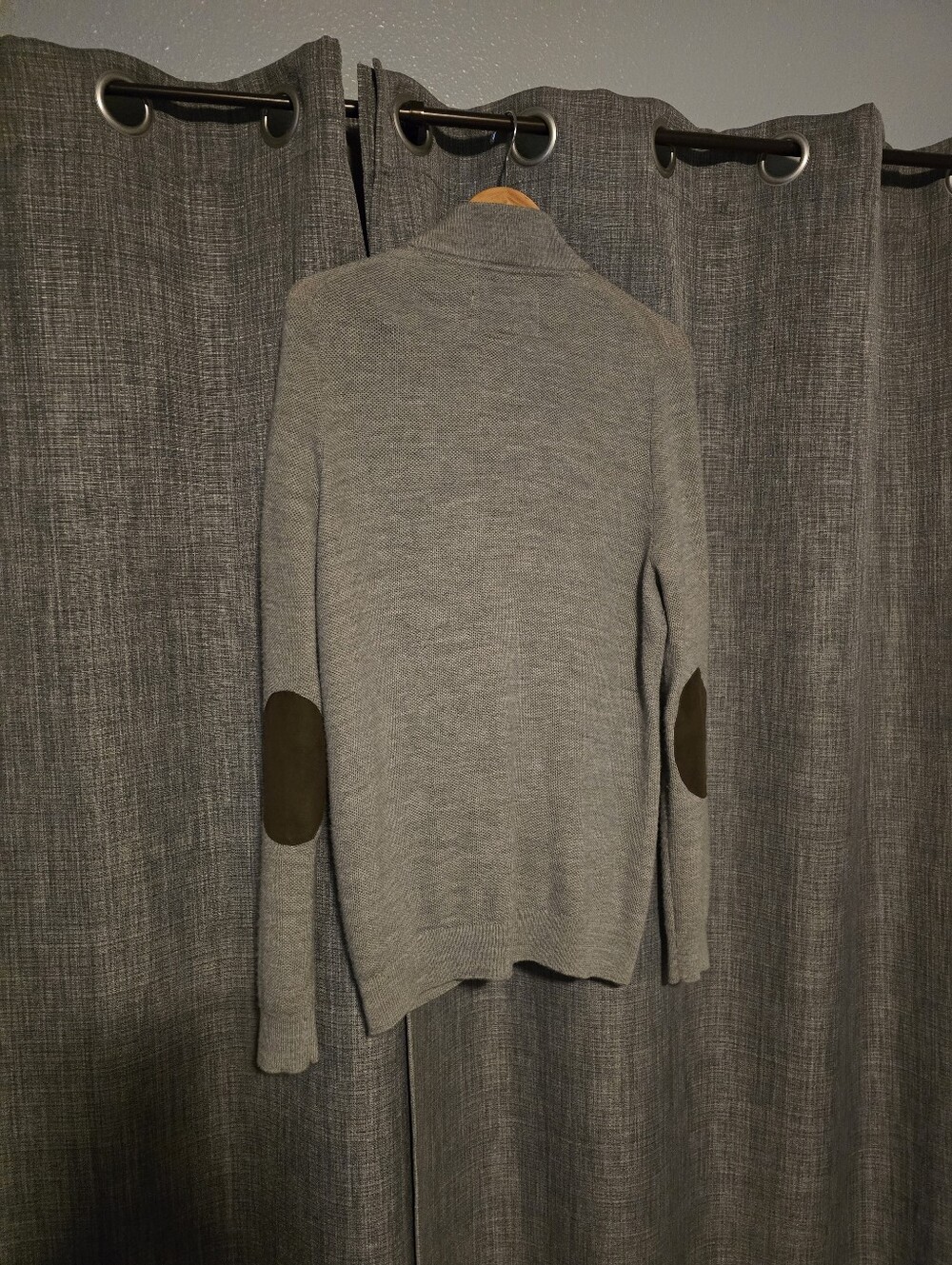 Joseph Abboud 100% Extra Fine Merino Wool Full Zip Sweater Gray Size M - Picture 6 of 8